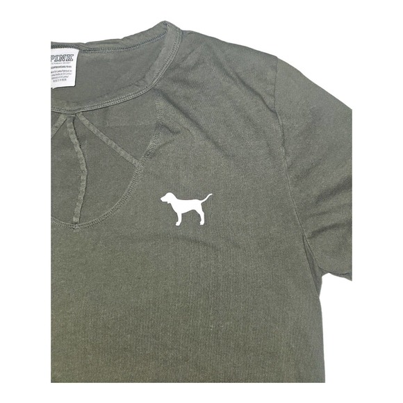 Victoria's Secret Shirt XS Women's Short Sleeve Green Casual Graphic Print - Picture 2 of 6